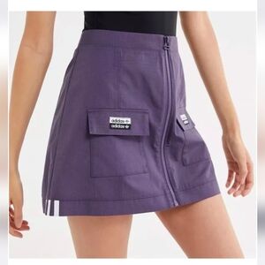 Adidas Originals Size M - Reveal Your Voice Ripstop Zip-Front Mini Skirt Purple